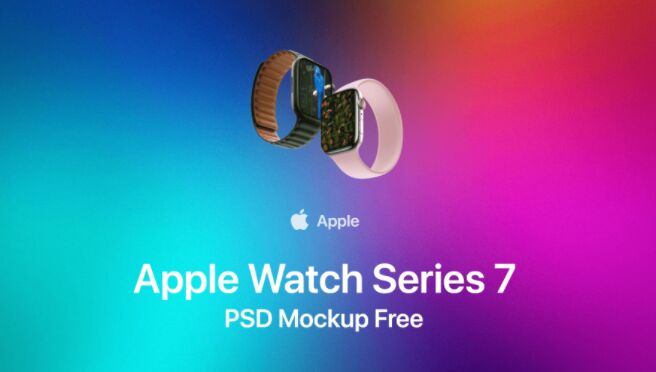 Apple Watch Series 7 Mockup In Fully Layered PSD