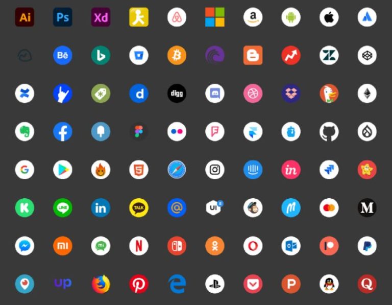 100+ Social Media Icons (3 Styles)