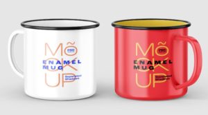 Enamel Mug PSD Mockup