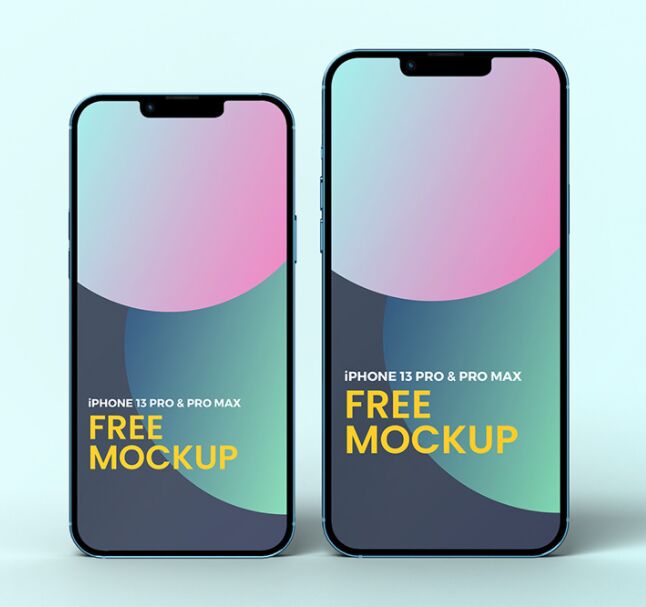 iPhone 13 Pro and Pro Max Mockup PSD