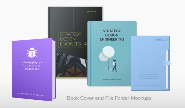 Book Cover And File Folder Figma Mockups