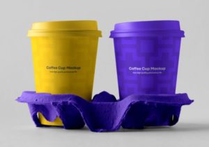 Two Coffee Cups PSD Mockup