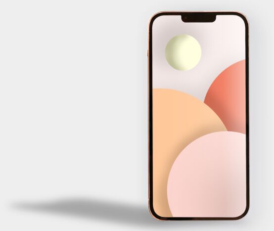 Realistic Standing iPhone 13 PSD Mockup