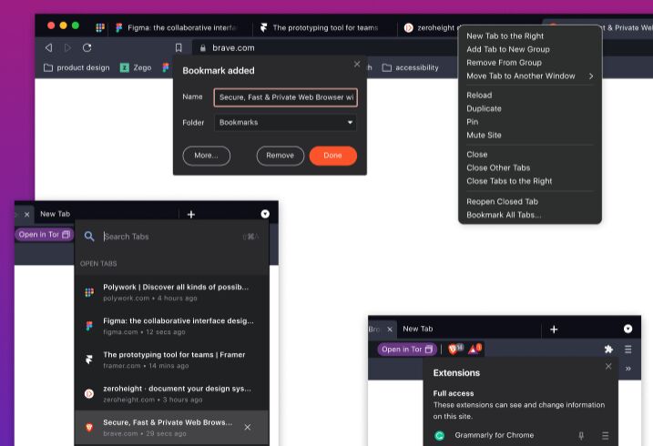 Brave Browser UI Kit Figma