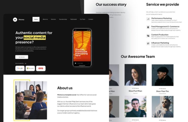 Social Media Agency Landing Page Template Figma