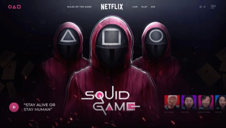 Squid Games Web Template Figma