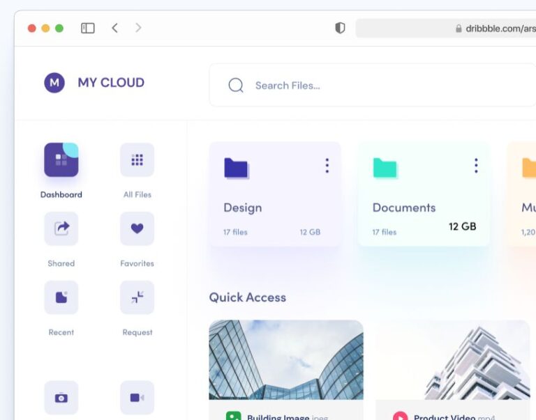 Cloud File Storage Dashboard UI Figma