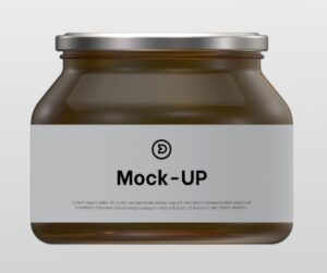 Realistic Jar Glass PSD Mockup