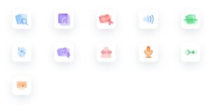 Glassmorphism Style Audio Icons For Figma