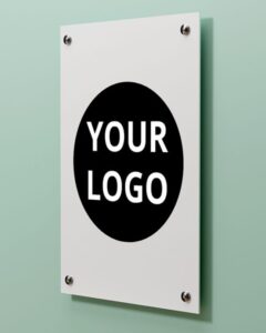 Vertical A4 Size Wall Sign Mockup PSD