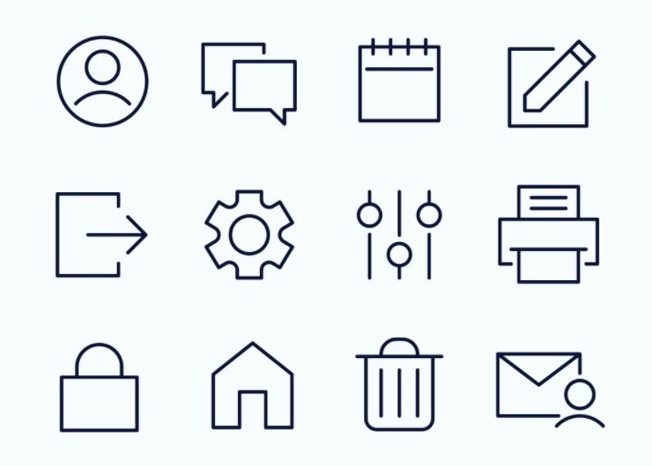 12 Basic SVG Line Icons