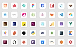 80+ Tech & Design Stack Icons Figma