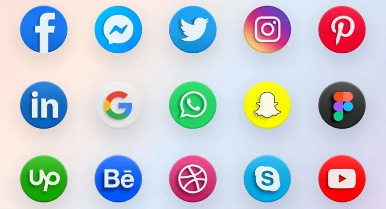 15 Circular 3D Social Icons Figma