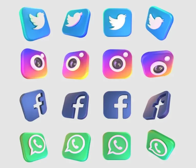 3D Floating Social Media Icons Figma