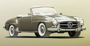 Mercedez Benz 190 SL Figma Illustration