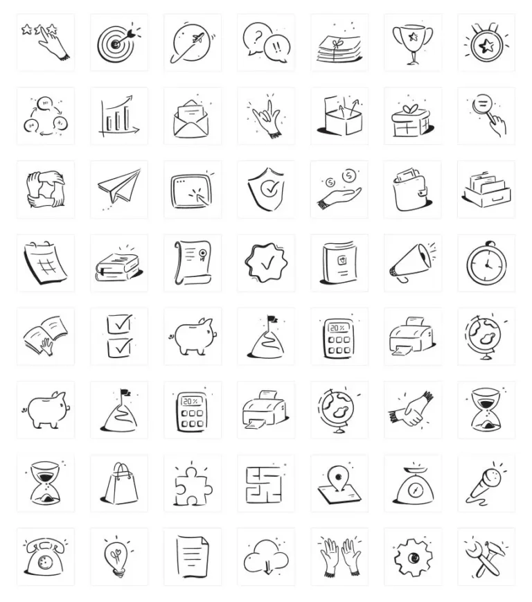 56 Notion-style Hand Drawn Icons