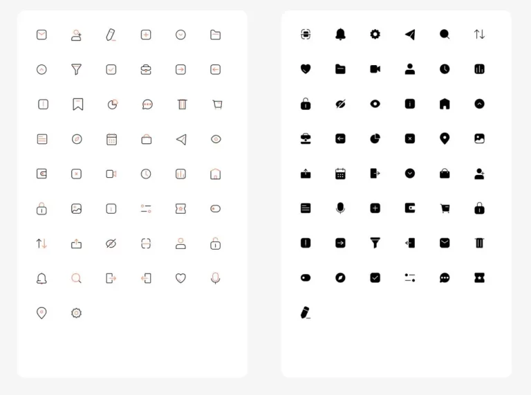 90+ Minimal UI Icons Pack Figma