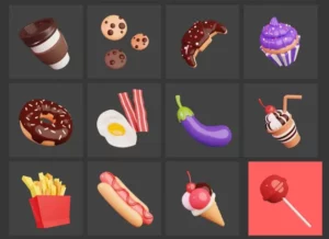 25 Figma 3D Food Icons