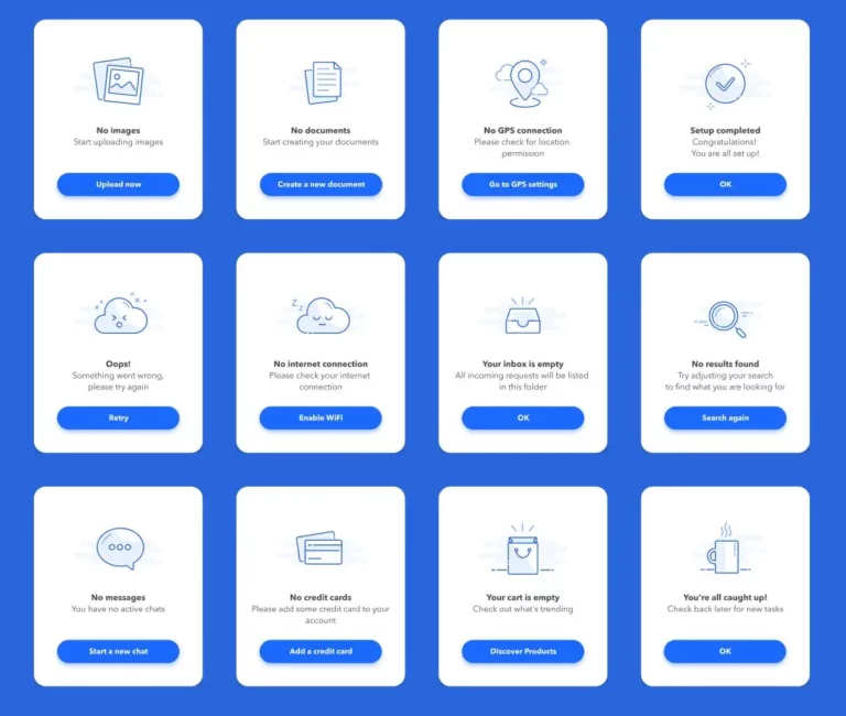 12 Empty States Icons For Figma