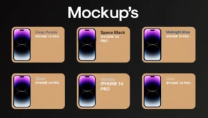 Apple iPhone 14 Pro Mockups (6 Colors)