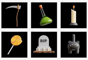 6 3D Halloween Icons