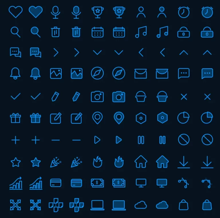 100 Unique UI Icons Figma