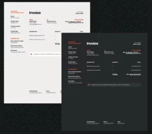 Dark & Light Invoice Figma Mockups