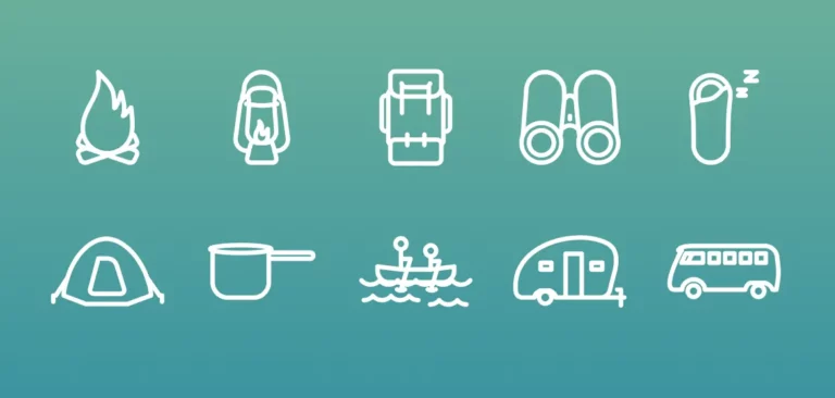 10 Minimal Camping Icons Figma