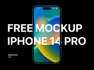 4K Quality iPhone 14 Pro PSD Mockup