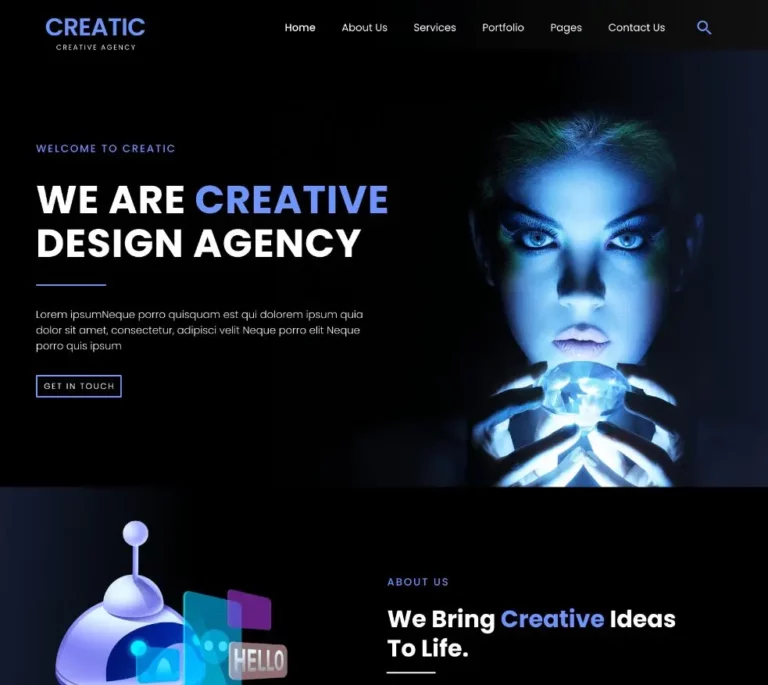 Creative Dark Agency Landing Page Template Figma