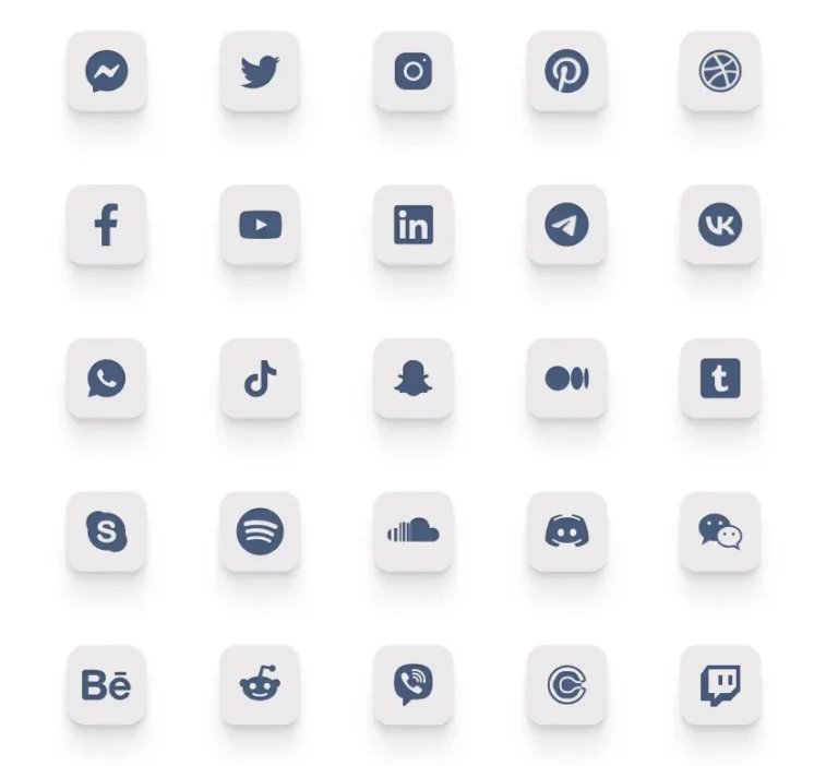 24 Minimal Flat Social Icons Figma