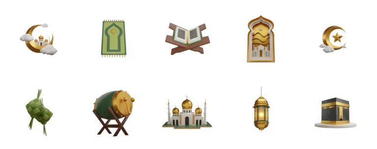 10 Eid Mubarak 3D Icons