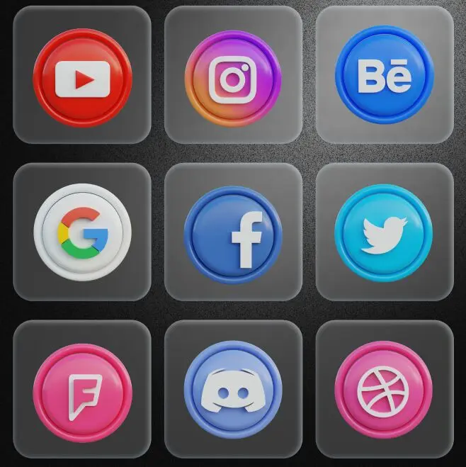 32 Circular Button-style Social Icons