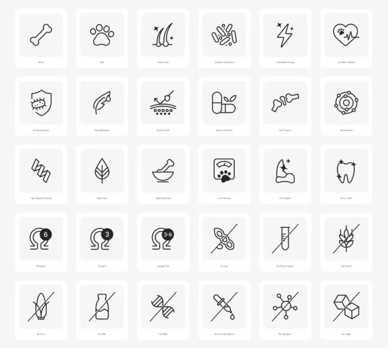 30 Customizable Animal Food Properties Icons Figma