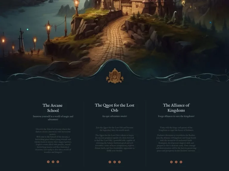 Fantasy Landing Page Template Figma