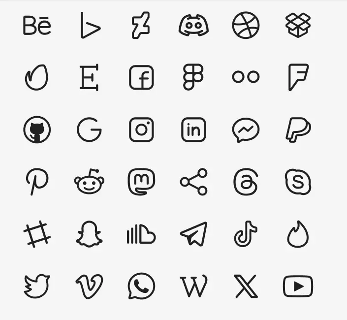 36 Social Icons For Fluent Design