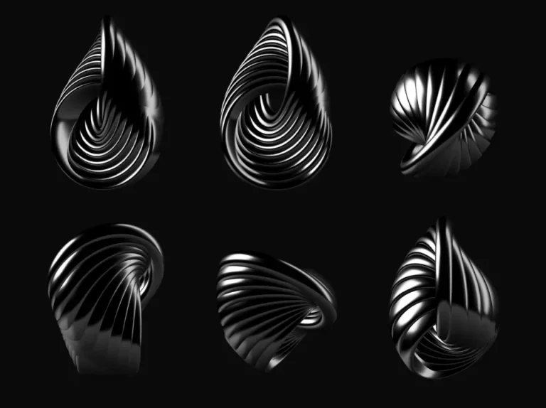 3D Glossy Spiral Shapes Figma