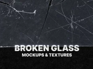 Retro Broken Glass Mockups And Textures