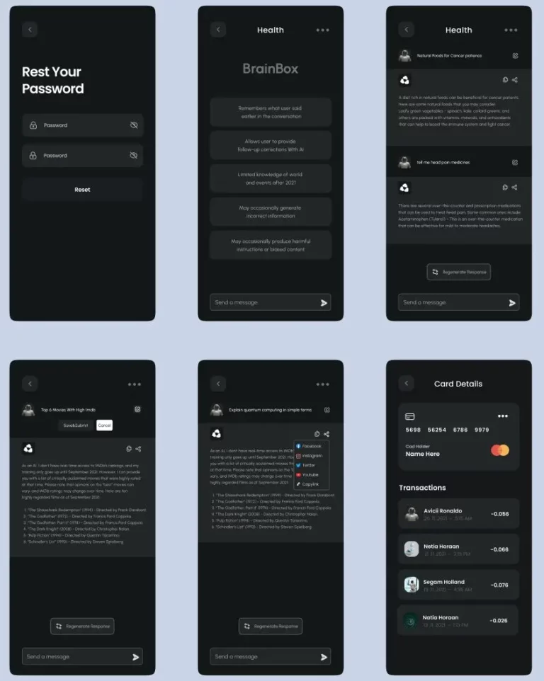 BrainBox AI ChatBot Mobile App UI Kit