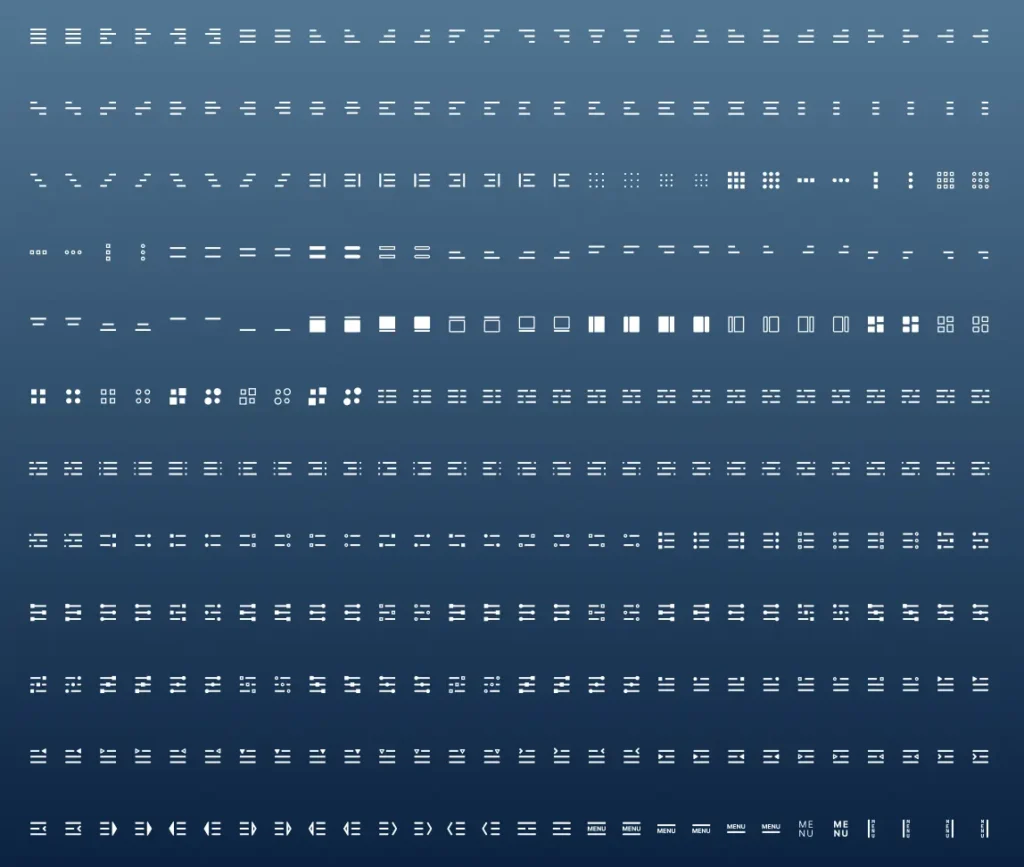 340+ Menu & Hamburger Icons Figma