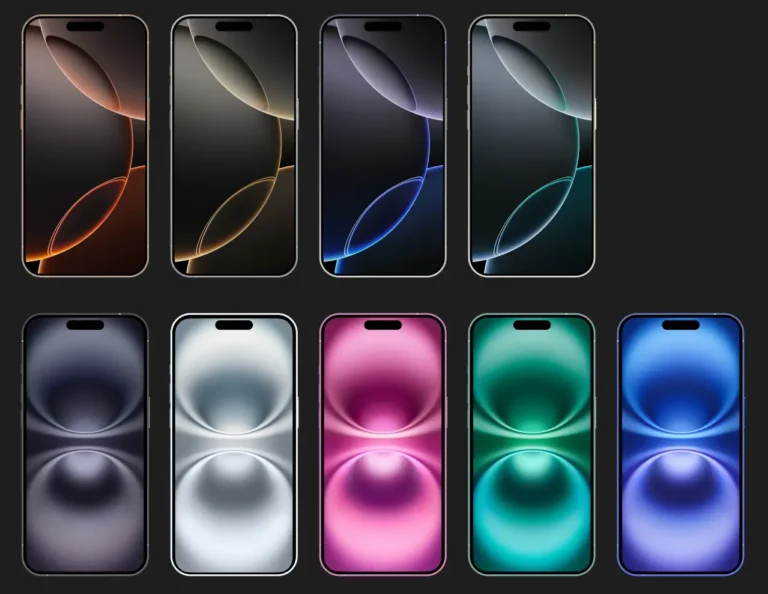 iPhone 16 Pro Mockups With Wallpapers