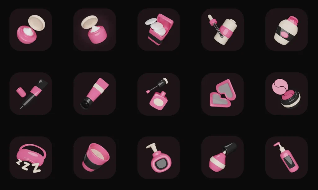 15 Beauty Product 3D Icons