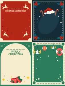 4 Free Christmas Card Vector Templates