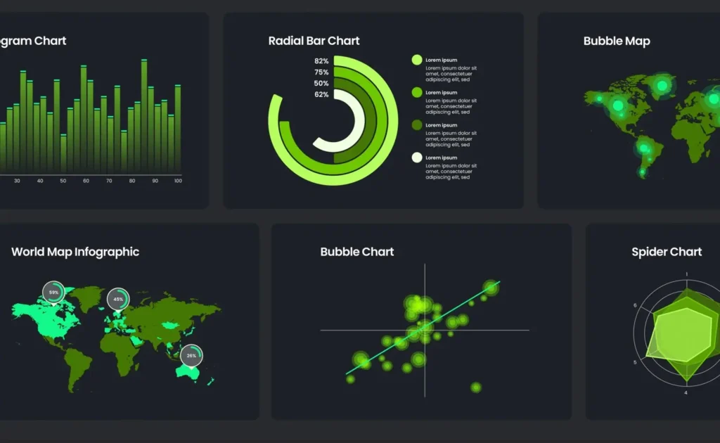 10+ Free Dark Green Chart and Infographic Templates