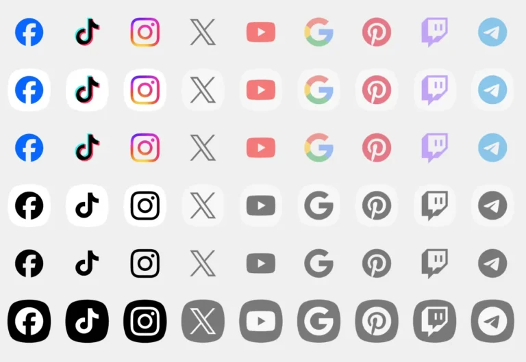 Free Social Media Icon Pack 7 Styles Vector