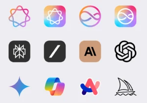 9 Popular AI logos in Figma