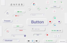Minimal Clean Neomorphism UI Kit Figma
