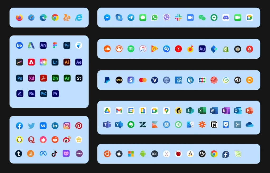 60+ Free Popular Mobile App Icons