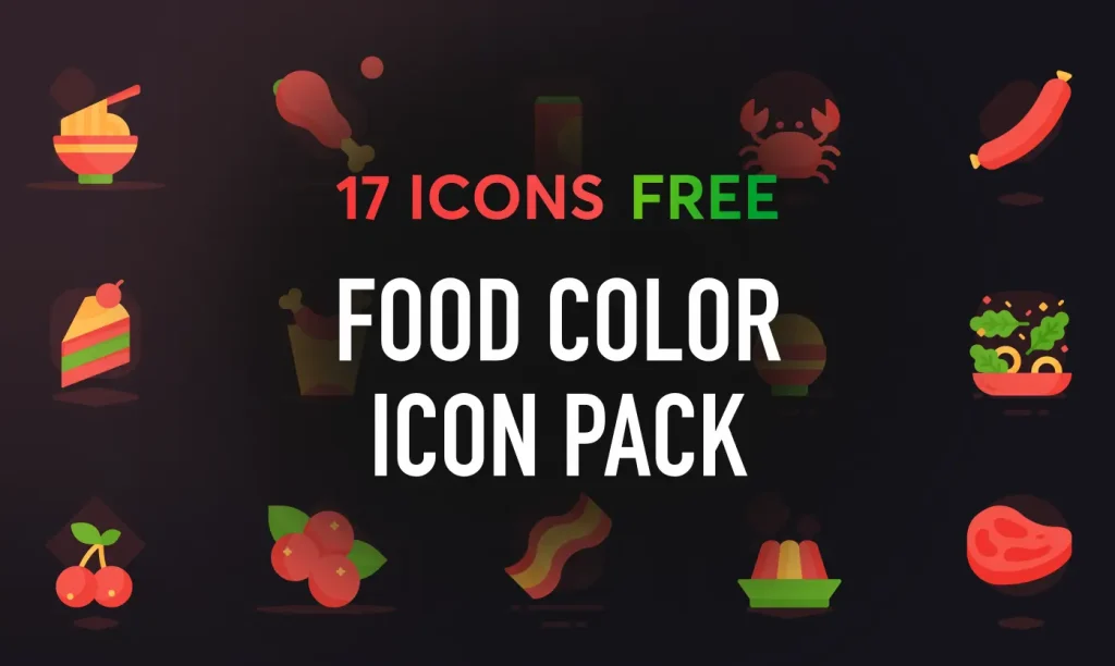 17 Free Food Color Icons Pack