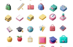 36 Free 3D Education Icons Figma